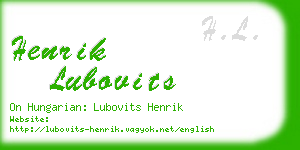 henrik lubovits business card